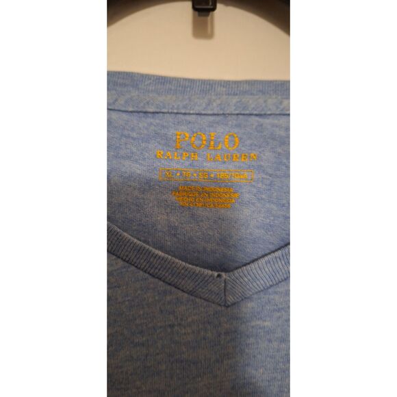 A Polo By Ralph Lauren Men's T-Shirt Blue Pony V-Neck Casual Size XL - Picture 5 of 10